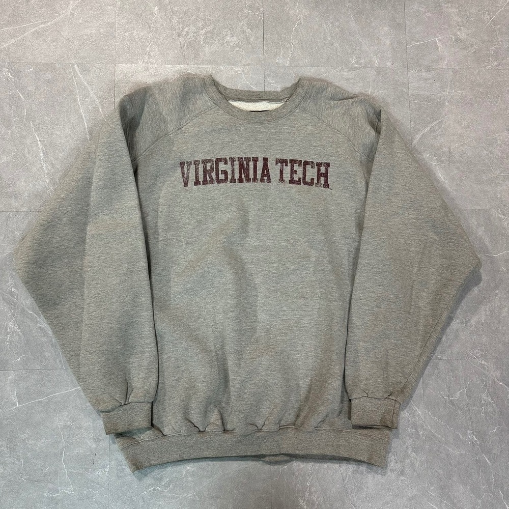 Further Out Virginia Tech Hokies Sweatshirt Mens XL Gray Raglan Pullover VT 3862
